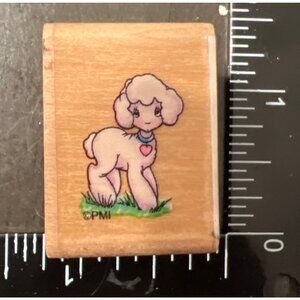 UAA009 Vintage Stampendous! Mini Lamb Wood MOunted Rubber Stamp 1996